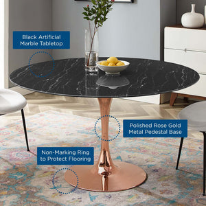 ModwayModway Lippa 54" Artificial Marble Dining Table EEI-5273 EEI-5273-ROS-BLK- BetterPatio.com