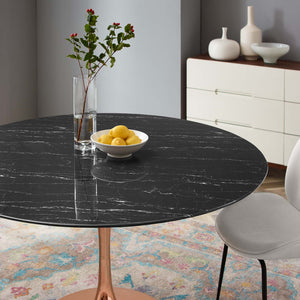 ModwayModway Lippa 54" Artificial Marble Dining Table EEI-5273 EEI-5273-ROS-BLK- BetterPatio.com