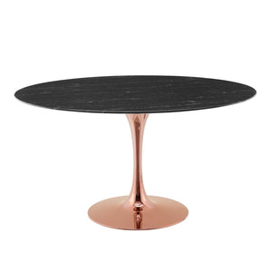 ModwayModway Lippa 54" Artificial Marble Dining Table EEI-5273 EEI-5273-ROS-BLK- BetterPatio.com