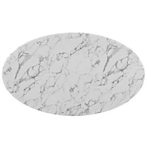 ModwayModway Lippa 54" Oval Artificial Marble Dining Table EEI-1134 EEI-1134-WHI- BetterPatio.com