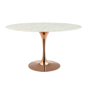 ModwayModway Lippa 54" Oval Artificial Marble Dining Table EEI-3246 EEI-3246-ROS-WHI- BetterPatio.com