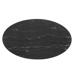 ModwayModway Lippa 54" Oval Artificial Marble Dining Table EEI-5242 EEI-5242-GLD-BLK- BetterPatio.com