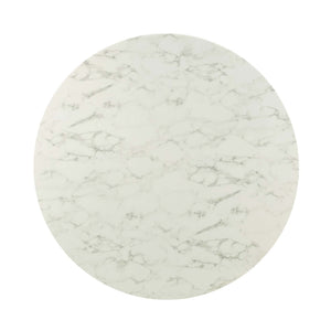ModwayModway Lippa 54" Round Artificial Marble Dining Table EEI-3244 EEI-3244-ROS-WHI- BetterPatio.com