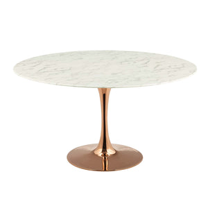ModwayModway Lippa 54" Round Artificial Marble Dining Table EEI-3244 EEI-3244-ROS-WHI- BetterPatio.com