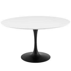 ModwayModway Lippa 54" Round Wood Dining Table EEI-3523 EEI-3523-BLK-WHI- BetterPatio.com