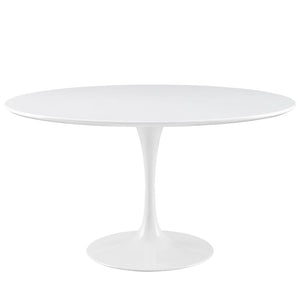 ModwayModway Lippa 54" Round Wood Top Dining Table EEI-1119 EEI-1119-WHI- BetterPatio.com