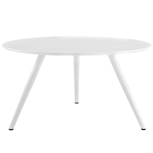 ModwayModway Lippa 54" Round Wood Top Dining Table with Tripod Base EEI-2524 EEI-2524-WHI- BetterPatio.com