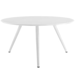 ModwayModway Lippa 54" Round Wood Top Dining Table with Tripod Base EEI-2524 EEI-2524-WHI- BetterPatio.com