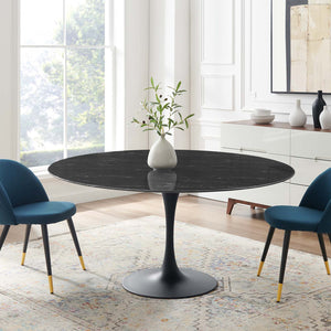 ModwayModway Lippa 60" Artificial Marble Dining Table EEI-4879 EEI-4879-BLK-BLK- BetterPatio.com