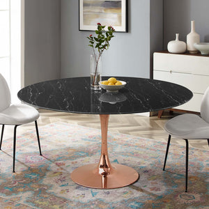 ModwayModway Lippa 60" Artificial Marble Dining Table EEI-5274 EEI-5274-ROS-BLK- BetterPatio.com