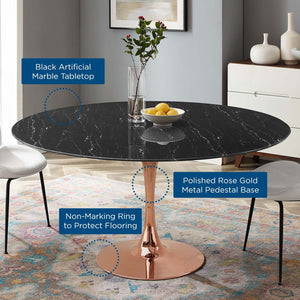 ModwayModway Lippa 60" Artificial Marble Dining Table EEI-5274 EEI-5274-ROS-BLK- BetterPatio.com