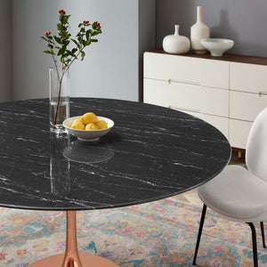 ModwayModway Lippa 60" Artificial Marble Dining Table EEI-5274 EEI-5274-ROS-BLK- BetterPatio.com