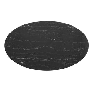 ModwayModway Lippa 60" Artificial Marble Oval Dining Table EEI-4881 EEI-4881-BLK-BLK- BetterPatio.com