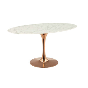 ModwayModway Lippa 60" Oval Artificial Marble Dining Table EEI-3247 EEI-3247-ROS-WHI- BetterPatio.com