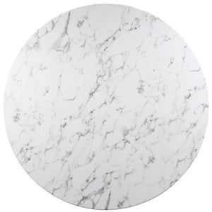 ModwayModway Lippa 60" Round Artificial Marble Dining Table EEI-1133 EEI-1133-WHI- BetterPatio.com