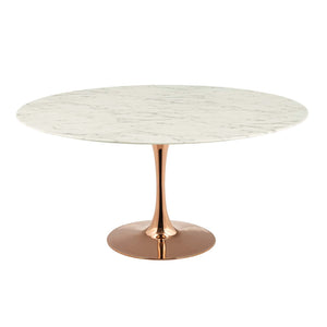 ModwayModway Lippa 60" Round Artificial Marble Dining Table EEI-3245 EEI-3245-ROS-WHI- BetterPatio.com