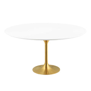 ModwayModway Lippa 60" Round Wood Dining Table EEI-3229 EEI-3229-GLD-WHI- BetterPatio.com