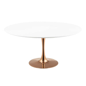 ModwayModway Lippa 60" Round Wood Dining Table EEI-3240 EEI-3240-ROS-WHI- BetterPatio.com