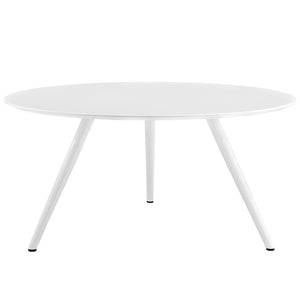 ModwayModway Lippa 60" Round Wood Top Dining Table with Tripod Base EEI-2525 EEI-2525-WHI- BetterPatio.com