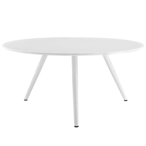 ModwayModway Lippa 60" Round Wood Top Dining Table with Tripod Base EEI-2525 EEI-2525-WHI- BetterPatio.com