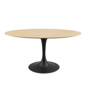 ModwayModway Lippa 60" Wood Oval Dining Table EEI-4887 EEI-4887-BLK-NAT- BetterPatio.com