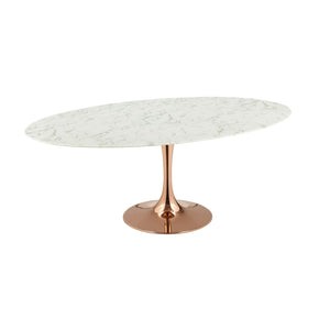 ModwayModway Lippa 78" Oval Artificial Marble Dining Table EEI-3261 EEI-3261-ROS-WHI- BetterPatio.com