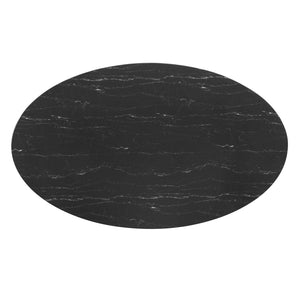 ModwayModway Lippa 78" Oval Artificial Marble Dining Table EEI-5288 EEI-5288-ROS-BLK- BetterPatio.com