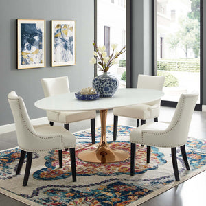 ModwayModway Lippa 78" Oval Wood Dining Table EEI-3259 EEI-3259-ROS-WHI- BetterPatio.com