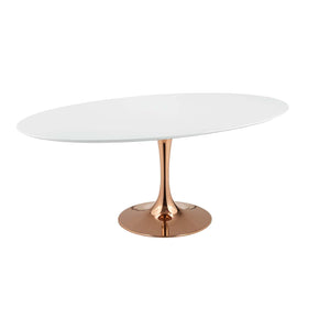 ModwayModway Lippa 78" Oval Wood Dining Table EEI-3259 EEI-3259-ROS-WHI- BetterPatio.com