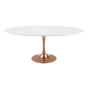 ModwayModway Lippa 78" Oval Wood Dining Table EEI-3259 EEI-3259-ROS-WHI- BetterPatio.com