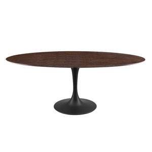 ModwayModway Lippa 78" Wood Oval Dining Table EEI-4888 EEI-4888-BLK-CHE- BetterPatio.com
