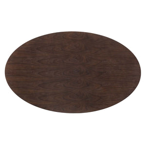 ModwayModway Lippa 78" Wood Oval Dining Table EEI-4888 EEI-4888-BLK-CHE- BetterPatio.com