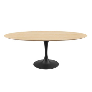ModwayModway Lippa 78" Wood Oval Dining Table EEI-4888 EEI-4888-BLK-NAT- BetterPatio.com