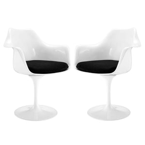 ModwayModway Lippa Dining Armchair Set of 2 EEI-1259 EEI-1259-BLK- BetterPatio.com