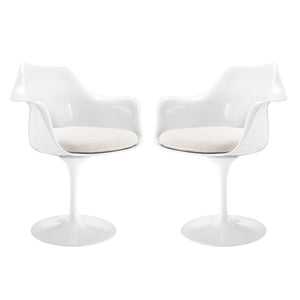 ModwayModway Lippa Dining Armchair Set of 2 EEI-1259 EEI-1259-WHI- BetterPatio.com