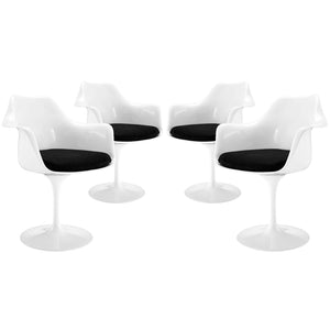 ModwayModway Lippa Dining Armchair Set of 4 EEI-1260 EEI-1260-BLK- BetterPatio.com