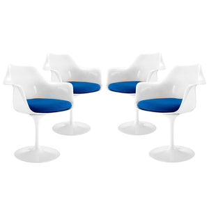 ModwayModway Lippa Dining Armchair Set of 4 EEI-1260 EEI-1260-BLU- BetterPatio.com