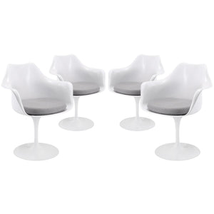 ModwayModway Lippa Dining Armchair Set of 4 EEI-1260 EEI-1260-GRY- BetterPatio.com