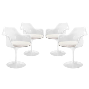 ModwayModway Lippa Dining Armchair Set of 4 EEI-1260 EEI-1260-WHI- BetterPatio.com