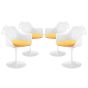 ModwayModway Lippa Dining Armchair Set of 4 EEI-1260 EEI-1260-YLW- BetterPatio.com