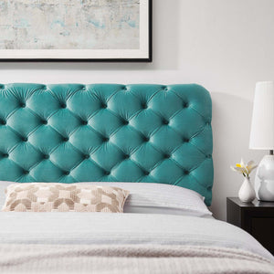 ModwayModway Lizzy Tufted Twin Performance Velvet Headboard MOD-6030 MOD-6030-TEA- BetterPatio.com