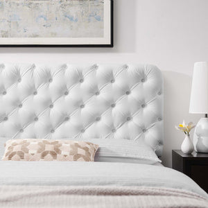 ModwayModway Lizzy Tufted Twin Performance Velvet Headboard MOD-6030 MOD-6030-WHI- BetterPatio.com