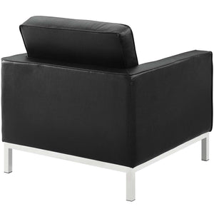 ModwayModway Loft 2 Piece Leather Armchair Set EEI-3103 EEI-3103-BLK-SET- BetterPatio.com