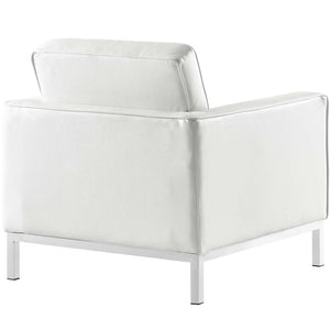 ModwayModway Loft 2 Piece Leather Armchair Set EEI-3103 EEI-3103-WHI-SET- BetterPatio.com