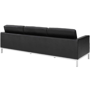 ModwayModway Loft 2 Piece Leather Sofa and Armchair Set EEI-3099 EEI-3099-BLK-SET- BetterPatio.com