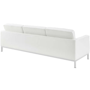 ModwayModway Loft 2 Piece Leather Sofa and Armchair Set EEI-3099 EEI-3099-WHI-SET- BetterPatio.com