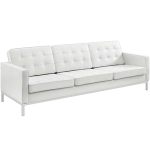 ModwayModway Loft 2 Piece Leather Sofa and Armchair Set EEI-3099 EEI-3099-WHI-SET- BetterPatio.com