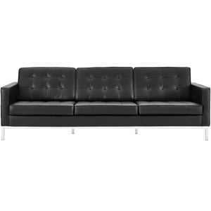 ModwayModway Loft 2 Piece Leather Sofa and Loveseat Set EEI-2987 EEI-2987-BLK-SET- BetterPatio.com