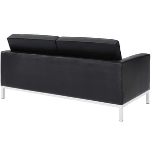 ModwayModway Loft 2 Piece Leather Sofa and Loveseat Set EEI-2987 EEI-2987-BLK-SET- BetterPatio.com