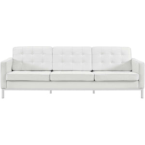 ModwayModway Loft 2 Piece Leather Sofa and Loveseat Set EEI-2987 EEI-2987-WHI-SET- BetterPatio.com